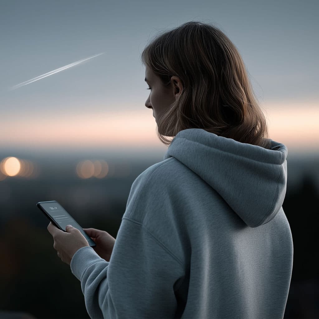 Satellite connectivity on a smartphone enabling communication beyond cellular networks